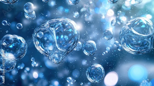 Wallpaper Mural Molecular Marvels: 3D Abstract Scientific Background Torontodigital.ca