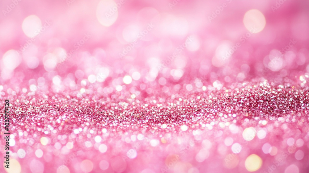 Sparkling pink glitter creates a festive atmosphere for a magical Christmas celebration Sparkling pink glitter creates a festive atmosphere for a magical Christmas celebration