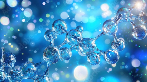 Wallpaper Mural Molecular Marvels: 3D Abstract Scientific Background Torontodigital.ca