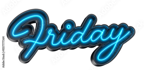 Black and Blue Friday Name in 3d render with transparent background photo