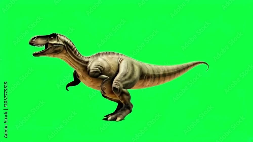Animation dinosaur walking on green screen. Animation dinosaur walking on green screen.
