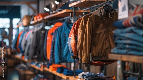 Clothes store with various jackets