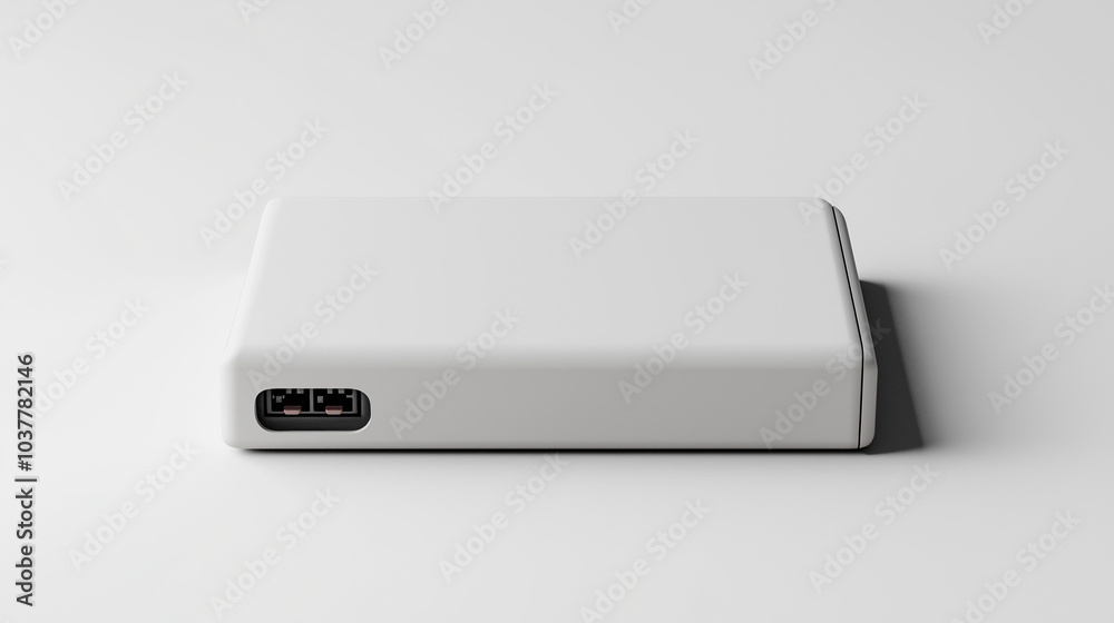 A portable battery pack mockup on a simple white background, ideal for adding custom graphics or branding. v3