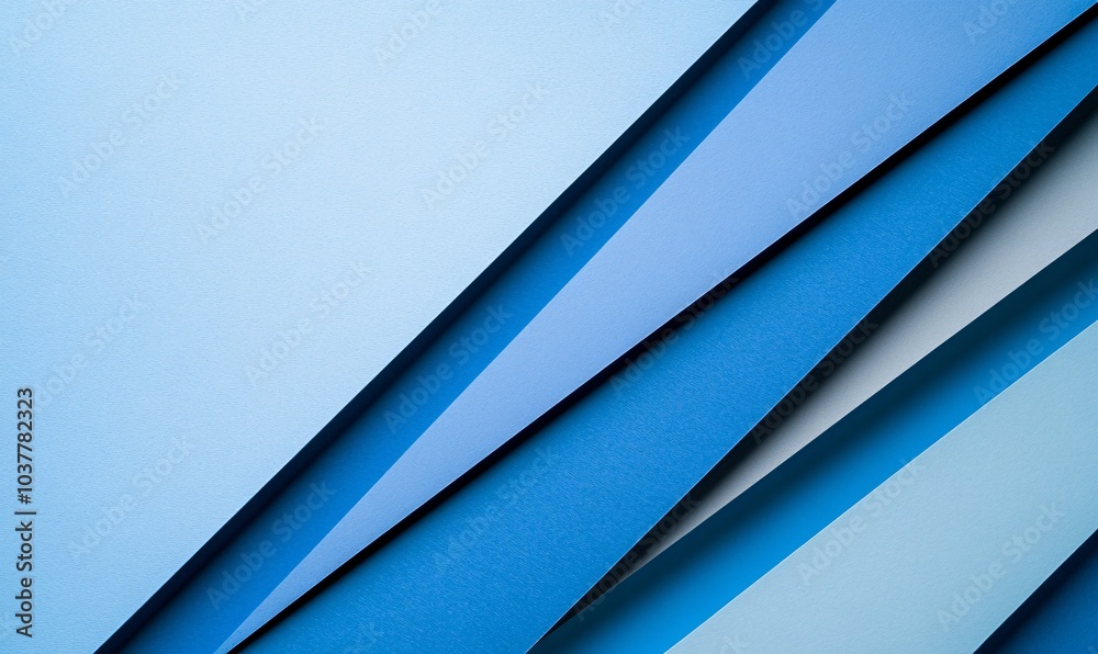 Obraz premium Abstract blue geometric background with layered paper effect, suitable for design projects, presentations, and creative visuals.