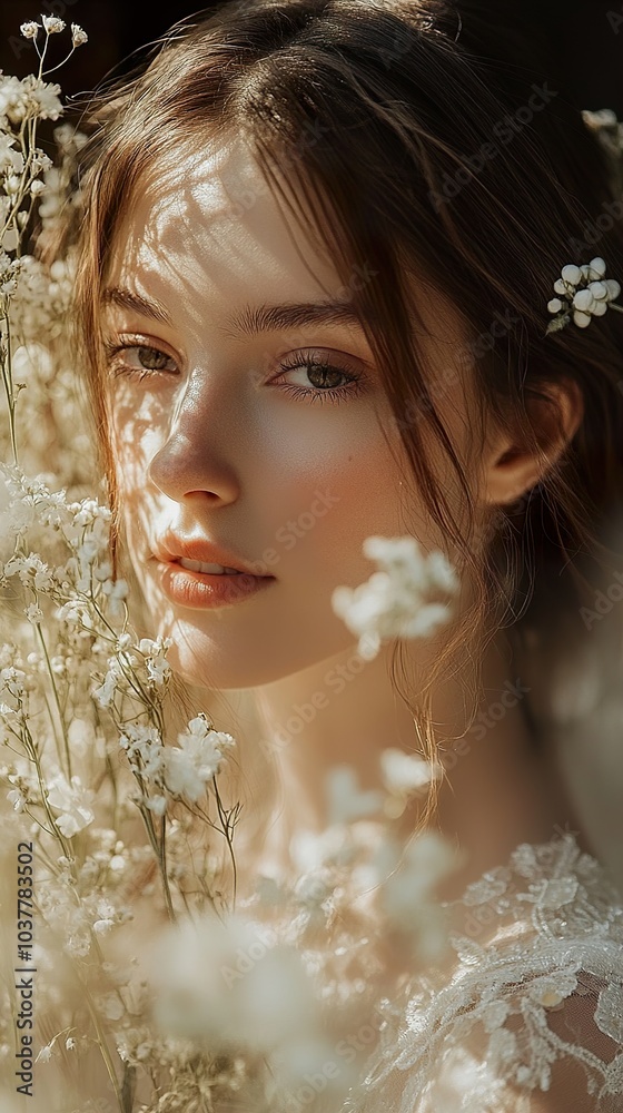 Beautiful Woman in Flowers - Portrait Photography Beautiful Woman in Flowers - Portrait Photography