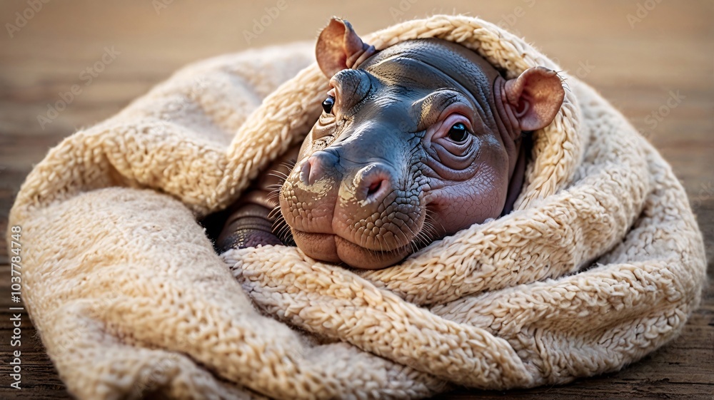 Obraz premium Hippo Banner Template