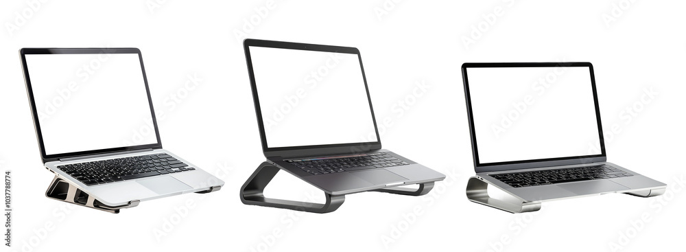 Isolated Laptops on Transparent Background for Mockup
