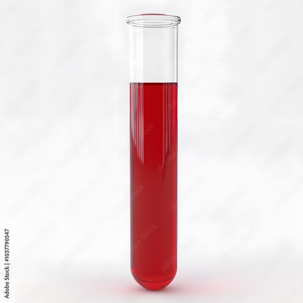 Red Liquid in Glass Test Tube Laboratory Experiment Science Concept Red Liquid in Glass Test Tube Laboratory Experiment Science Concept