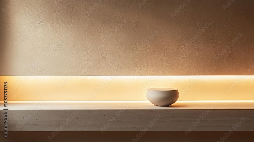 Introvert Solitude Minimalism A single object on a minimalist shelf, soft light illuminating the space, evoking quiet solitude, no face or body visible Introvert Solitude Minimalism A single object on a minimalist shelf, soft light illuminating the space, evoking quiet solitude, no face or body visible