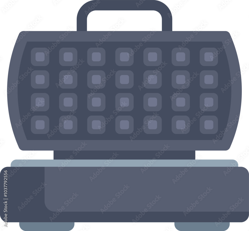 Modern electric waffle maker is ready to prepare delicious breakfast waffles for a tasty morning meal Modern electric waffle maker is ready to prepare delicious breakfast waffles for a tasty morning meal