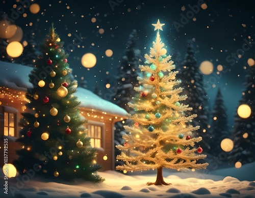 Christmas' Day with gift box and Santa Claus, for Christmas' Day and Happy New Year Day.