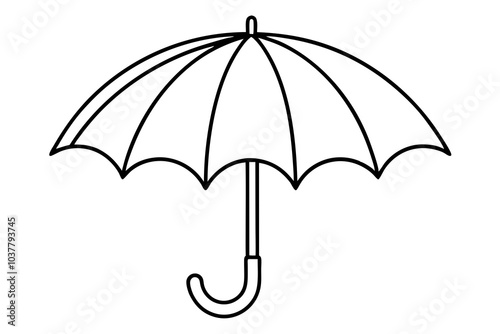 Black umbrella vector silhouette.