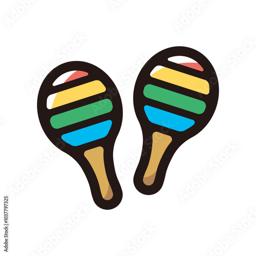Maracas outline icon for graphic design, apps and websites