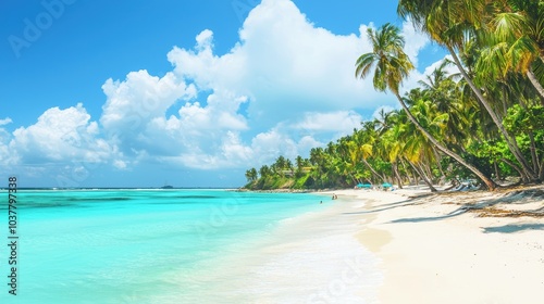 Tropical Beach with Crystal Clear Turquoise Water