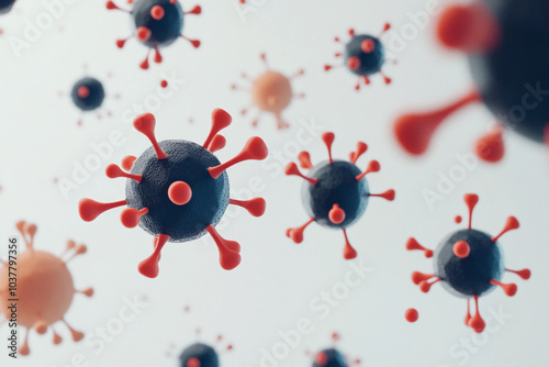 Virus molecule 3D.