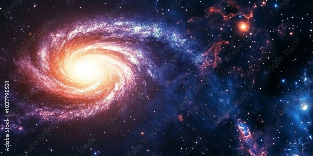 Cosmic Majesty: A Glorious Spiral Galaxy with a Radiant Core in the Abyss of Space Cosmic Majesty: A Glorious Spiral Galaxy with a Radiant Core in the Abyss of Space