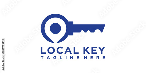local key logo design, key and pin combination, map, surrounding security, location, logo design vector, symbol, icon, idea, creative.