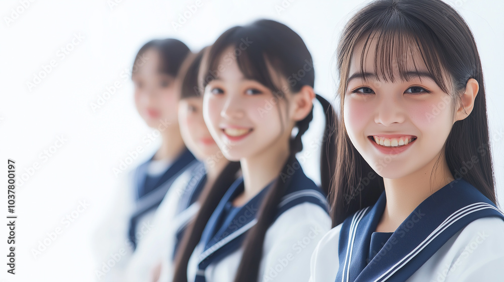 笑顔の日本人高校生 笑顔の日本人高校生