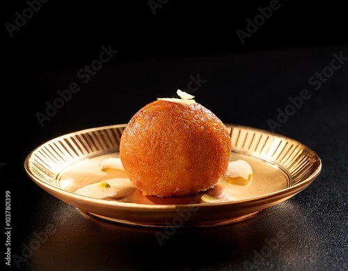 Laddu on a plate on a black table photo