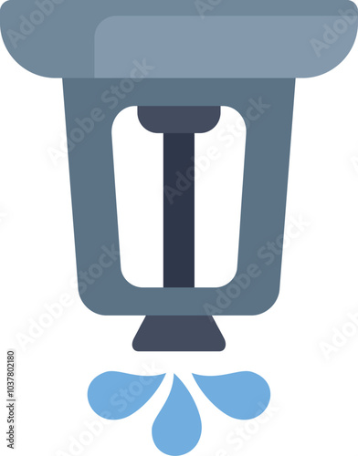 Fire sprinkler head spraying water to extinguish a fire