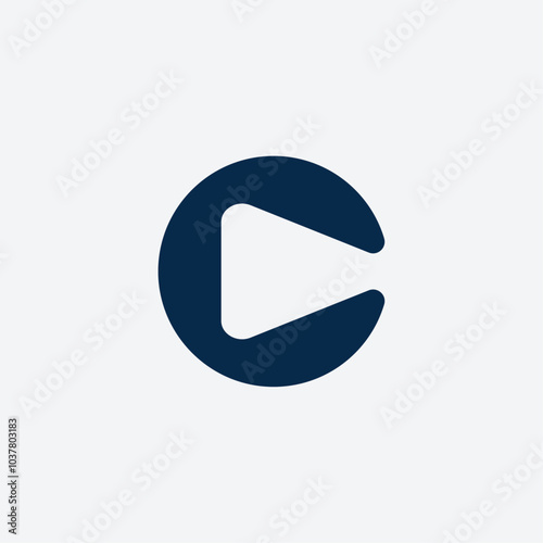 Free Download Minimalist Letter C Media Logo Vector Illustration - GFXLoad