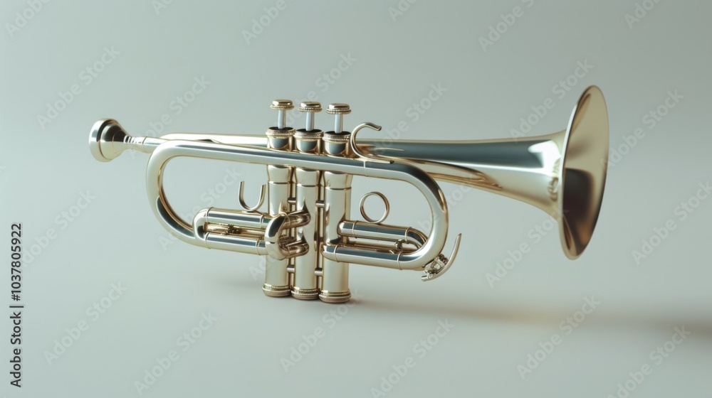 Obraz premium Polished Cornet with Clean Background