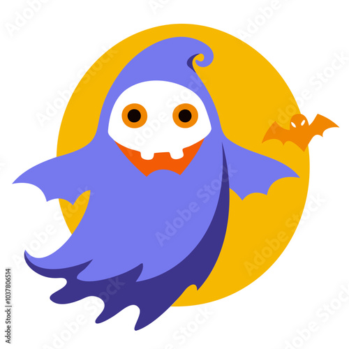 Ghost Halloween vector silhouette, Halloween Ghost Vector art Illustration