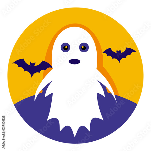 Ghost Halloween vector silhouette, Halloween Ghost Vector art Illustration