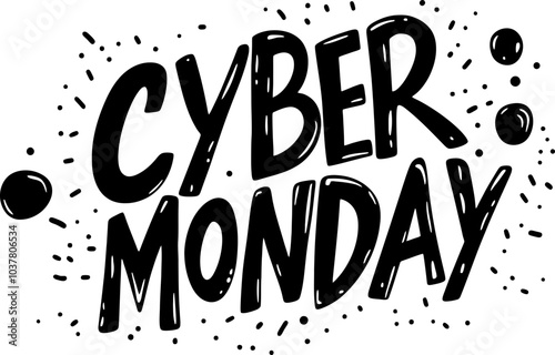 Cyber monday text decoration 