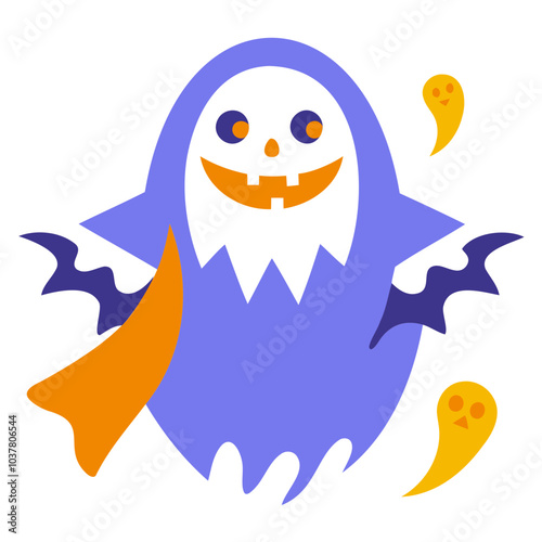 Ghost Halloween vector silhouette, Halloween Ghost Vector art Illustration