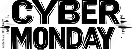 Cyber monday text decoration 