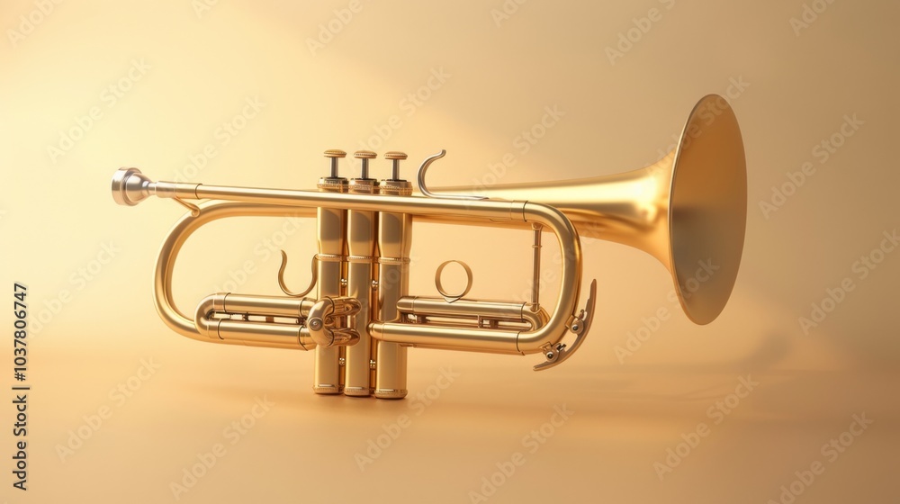 Naklejka premium Elegant Flugelhorn on Clean Background