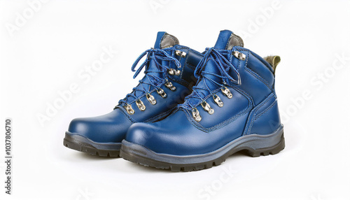 Durable and stylish blue work boots, perfect for any job. The sturdy design ensures comfort and protection, while the vibrant color adds a touch of personality. These boots are built to last!