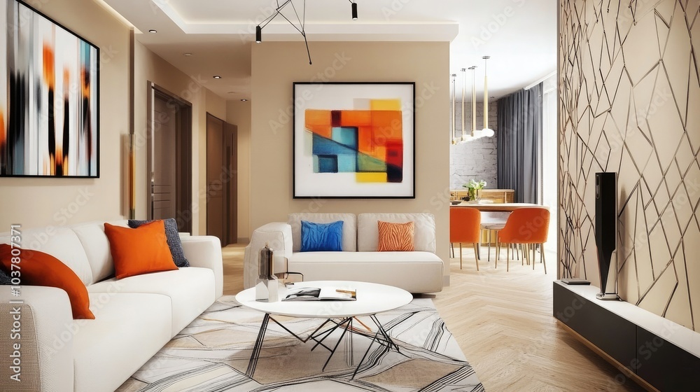 Minimalist interior design of modern living room Minimalist interior design of modern living room