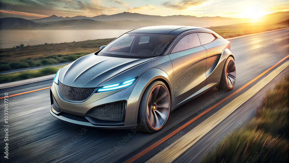 Obraz premium design of modern a car runing on the road