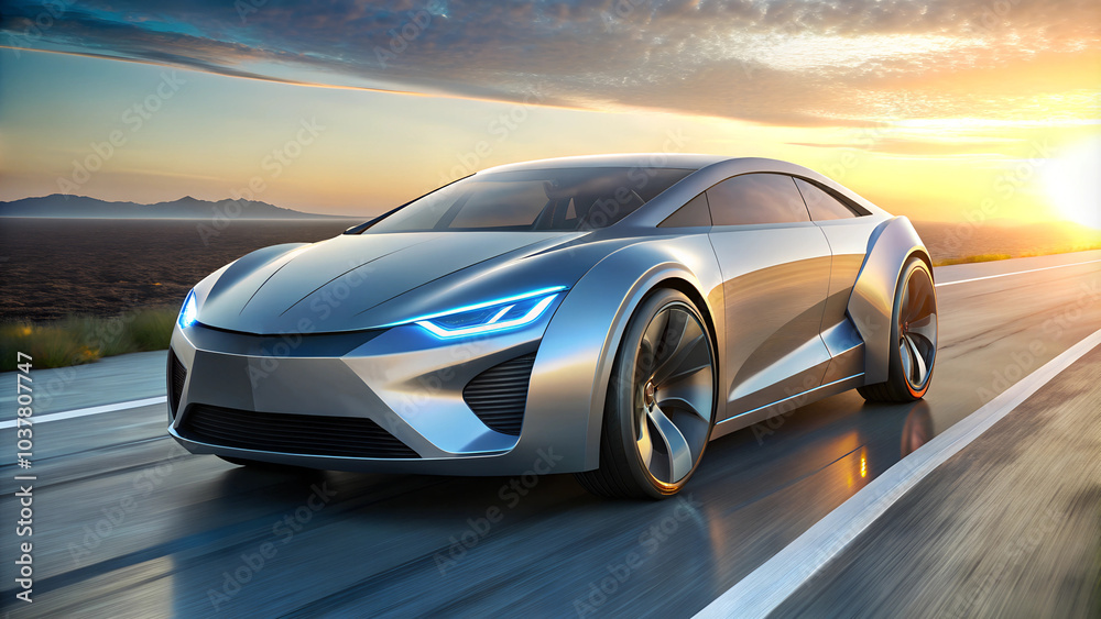 design of modern a car runing on the road design of modern a car runing on the road