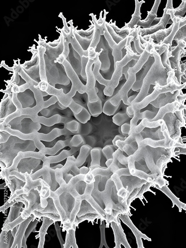 An electron microscope image of the intricate cell structure of a Euglenoid highlighting its unique characteristics as a plantlike . AI generation. photo