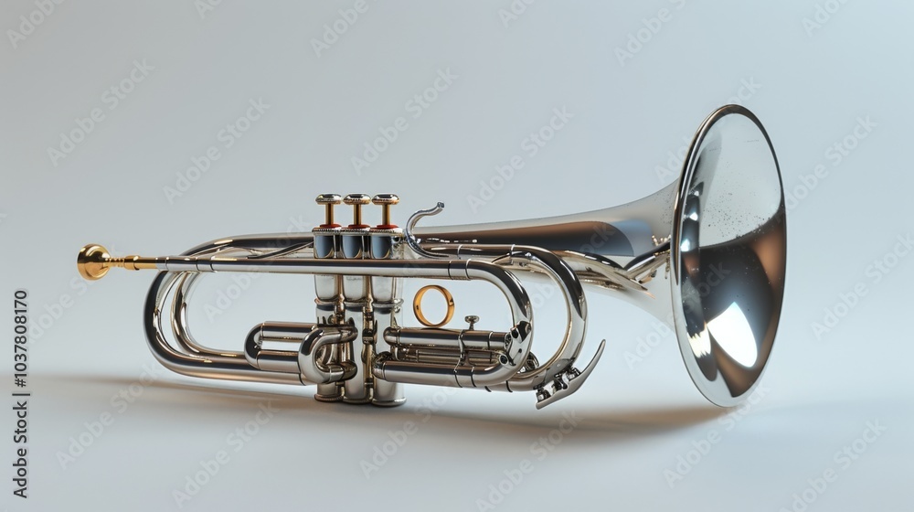 Obraz premium Shiny Mellophone with Clean Background