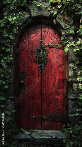 Enchanted Red Doorway: A Gateway to Mystery