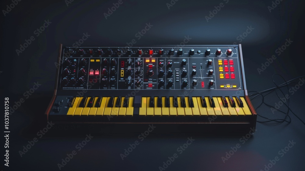 Classic Synthesizer on Clean Background Classic Synthesizer on Clean Background