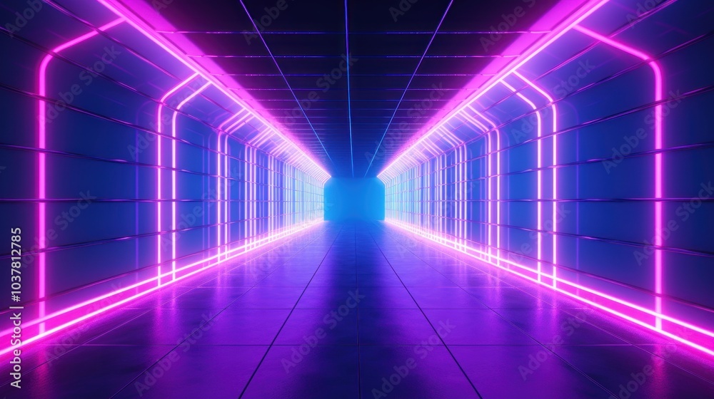 Neon Tunnel: A Glowing Pathway Neon Tunnel: A Glowing Pathway