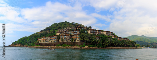 A building on a small island in Sanya City, Haenam Province, China.