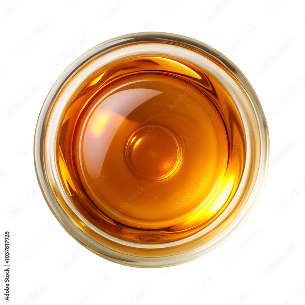Top view of a clear tee glass bowl fil - Generative AI Top view of a clear tee glass bowl fil - Generative AI