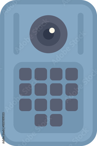 Contemporary intercom system integrating a keypad and camera, providing enhanced security and convenient access control