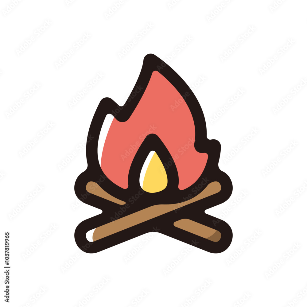 Bonfire outline icon for graphic design, apps and websites Bonfire outline icon for graphic design, apps and websites