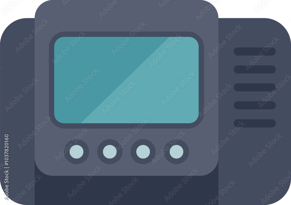 Office phone with buttons and a blank screen is isolated on a white background, showcasing its minimalist design Office phone with buttons and a blank screen is isolated on a white background, showcasing its minimalist design