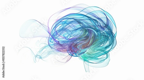 a brain depicted as a cosmic symphony, with waves of thought and emotion resonating throughout the universe