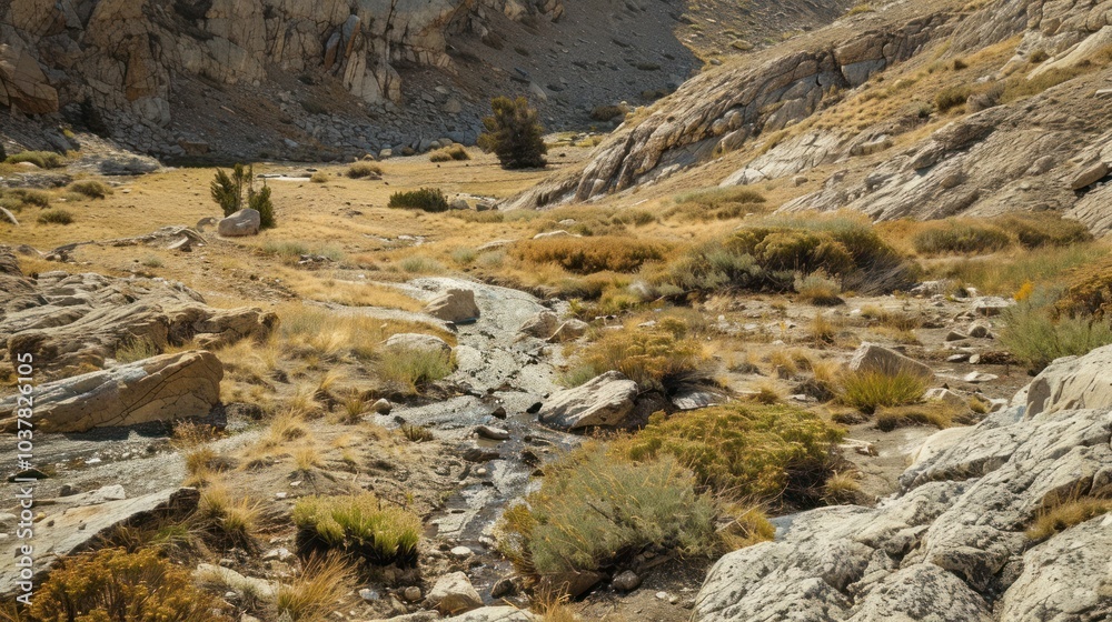 Mountain Stream in a Dry Canyon