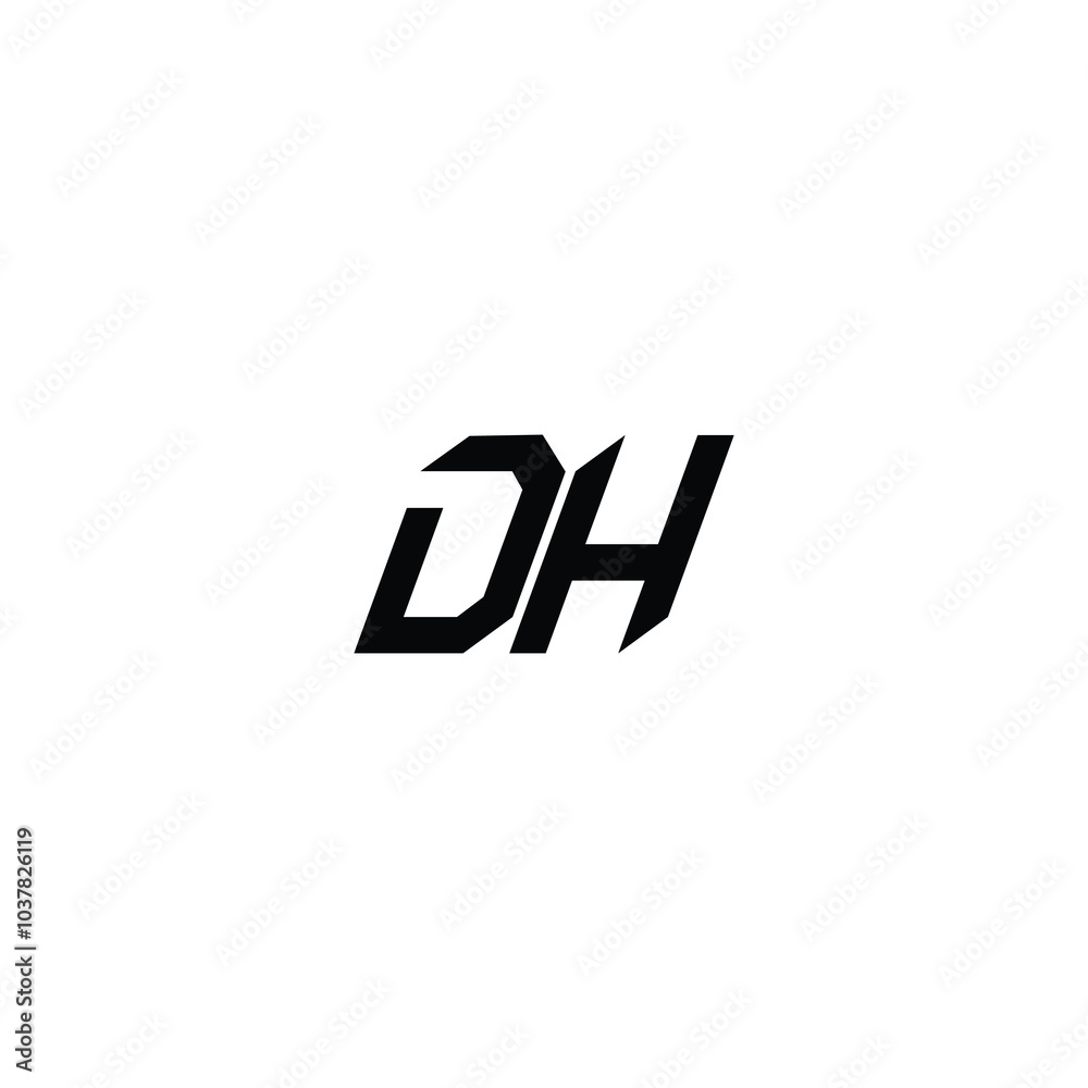 DH monogram logo design letter text name symbol monochrome logotype alphabet character simple logo DH monogram logo design letter text name symbol monochrome logotype alphabet character simple logo