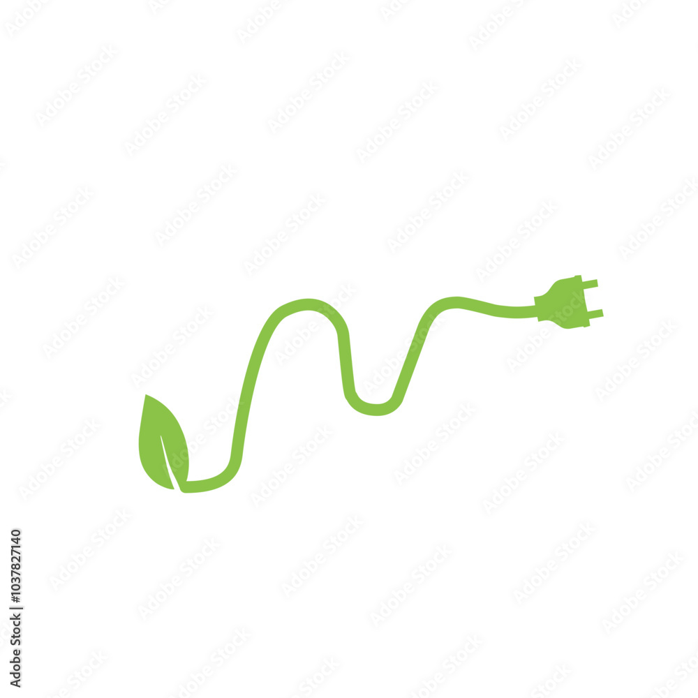 cable plug with green leaf cable plug with green leaf